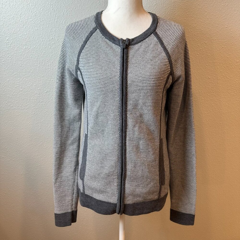 Title Nine Full Zip Knit Cardigan Jacket Gray Small EUC